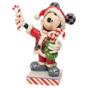 Image of Disney Traditions Mickey Mouse with Candy Canes Figurine 15cm