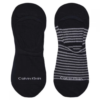 Image of Calvin Klein 2 Pack Invisible Socks Mens - Black