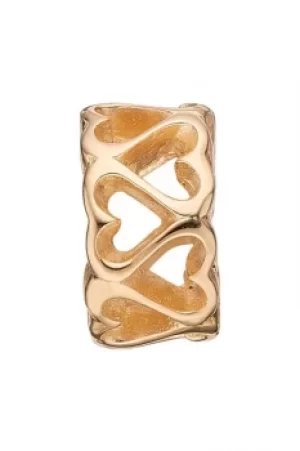 Image of Ladies Christina Gold Plated Sterling Silver Multiple Hearts Bead Charm 623-G04