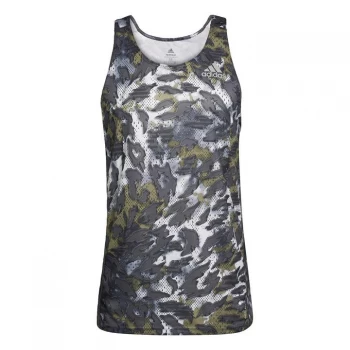 Image of adidas Fast Graphic Primeblue Singlet Mens - Grey Six / Focus Olive
