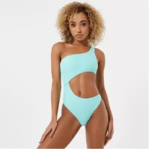 Image of Jack Wills Asymmetric Cut Out Swimsuit - Green