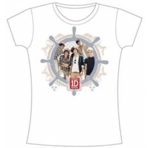Image of One Direction Nautical Skinny Skinny White TS: Medium