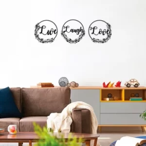 Image of Live Laugh Live Black Decorative Metal Wall Accessory