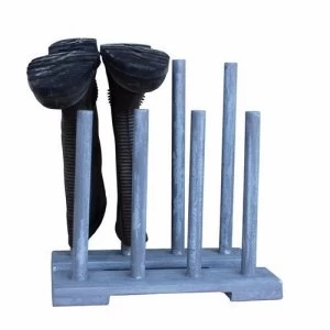 Image of Hadley Reclaimed Wooden Boot and Wellie Floor Rack - Goose Grey - 8 Boot