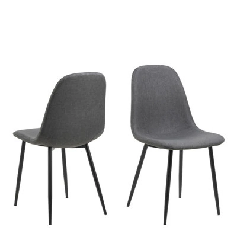 Image of Furniture To Go Celia Dining Chair in Light Grey Set of 4 in Dark Grey Dark Grey Unisex
