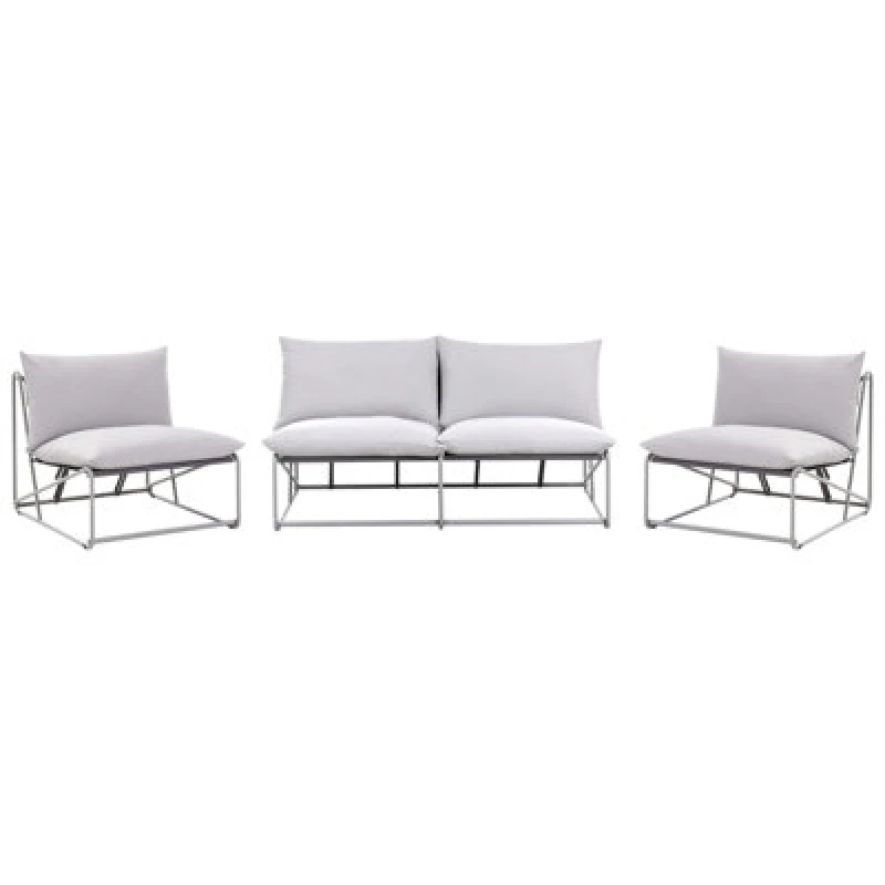 Image of Beliani Garden Sofa Set 4 Seater Pico Metal Grey