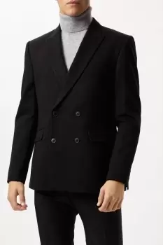 Image of Slim Fit Black Double Breasted Jacket