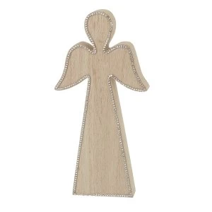 Image of Wooden Angel With Diamond Trim 20cm