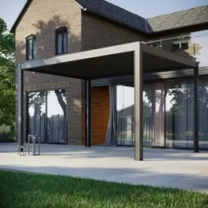 Image of PergoSTET - 3m x 4m Pergola With 3 Drop Sides & LED Lighting - Grey