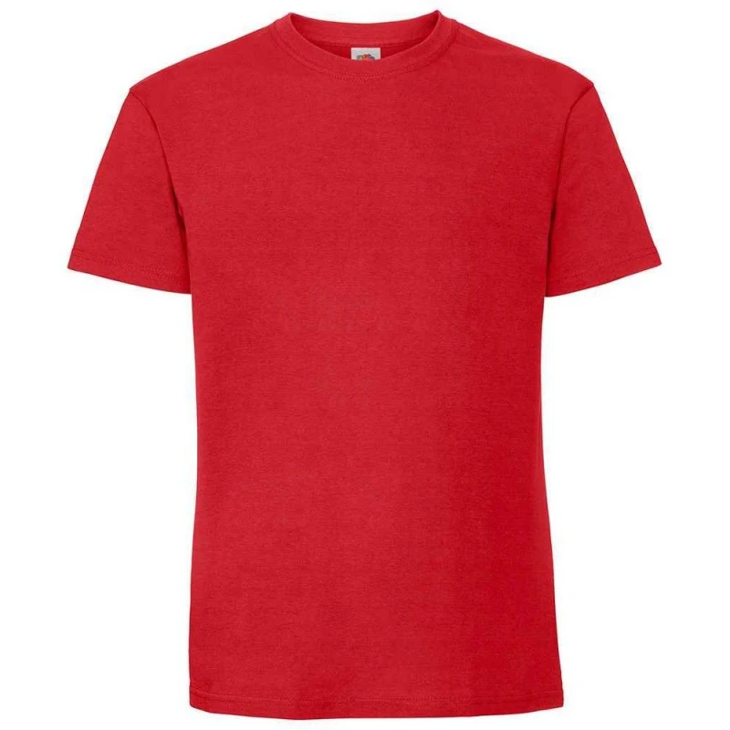 Image of Fruit Of The Loom Fruit of the Loom Men Ringspun Premium T-Shirt in Red Size: Small Red S Male 5063527582232