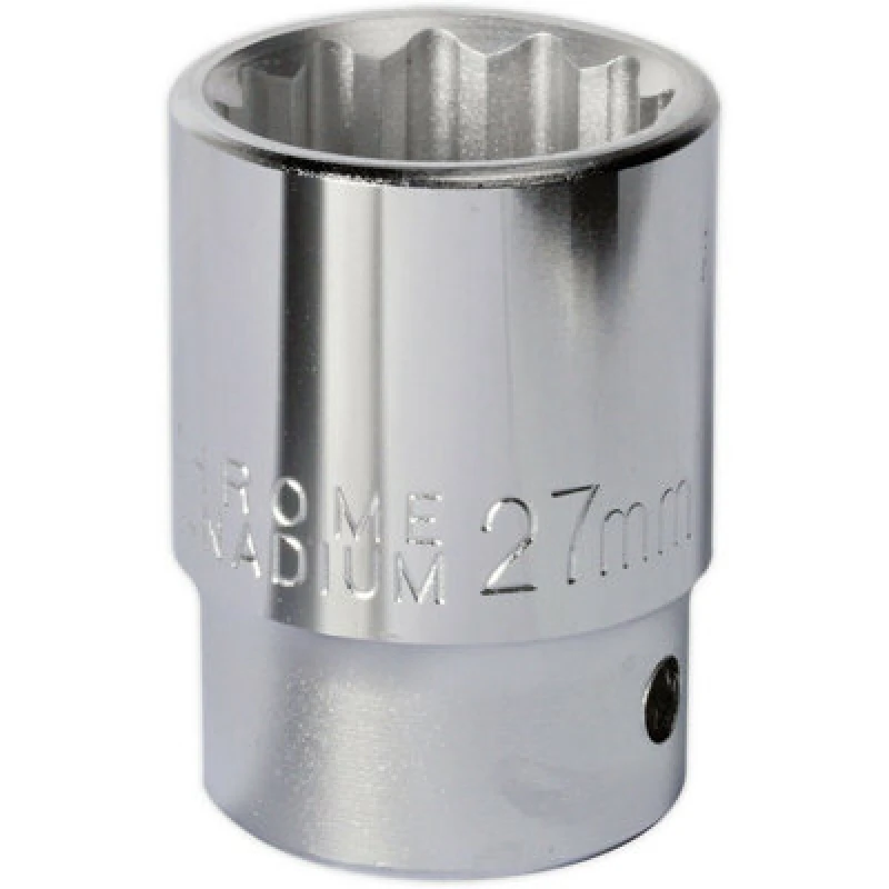 Image of Loops 27mm Forged Steel Drive Socket - 3/4" Square Drive - Chrome Vanadium Socket Metallics