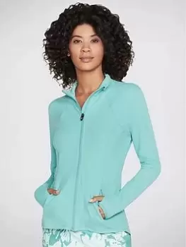 Image of Skechers Go Flex Mesh Jacket, Blue, Size L, Women