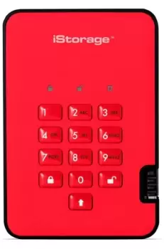 Image of iStorage 500GB diskAshur2 HDD - Fiery Red