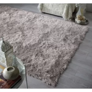 Image of Dazzle Modern Thick Silky Shiny Yarn Shaggy Rug in 60x110cm (2'x3'7''), Silver