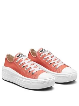 Image of Converse Chuck Taylor All Star Move Canvas Platform Ox Plimsolls - Bright Pink, Bright Pink, Size 3, Women