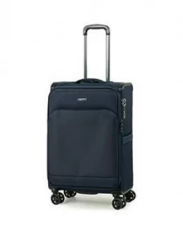 Image of Rock Luggage Georgia Medium 8 Wheel Navy Suitcase