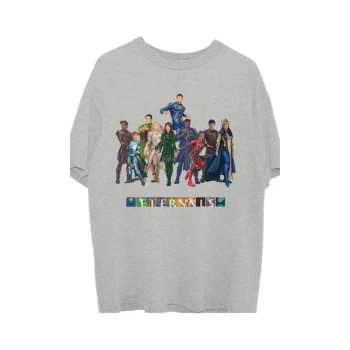 Image of Marvel Comics - Eternals Colour Block Characters Unisex Medium T-Shirt - Grey