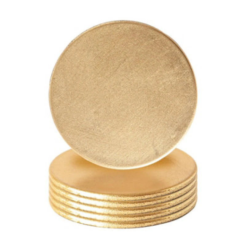 Image of Argon Tableware Metallic Coasters - 10Cm - Gold - Pack Of 6
