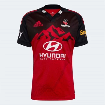 Image of adidas Crusaders Home Rugby Shirt 2022 - Scarlet/Black