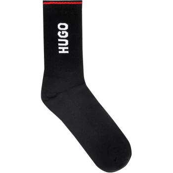 Image of Hugo Boss 2 Pack of Side Logo Crew Socks Mens - Black