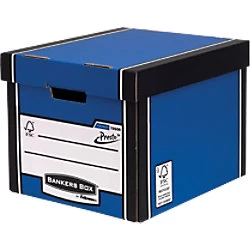 Image of Fellowes Bankers Box Premium Presto Storage Box BlueWhite Pack of 12