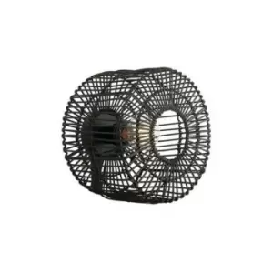 Image of Larissa Xanthi Wall / Ceiling Lamp E27 Max 25W Rattan Black