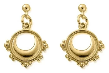 Image of ChloBo Half Moon Drop Earrings 18ct Gold Plated GEST4006 Jewellery