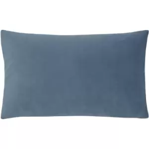 Image of Sunningdale Velvet Rectangular Cushion Wedgewood, Wedgewood / 30 x 50cm / Polyester Filled
