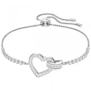 Image of Ladies Swarovski Silver Plated Lovely Heart Slider Bracelet