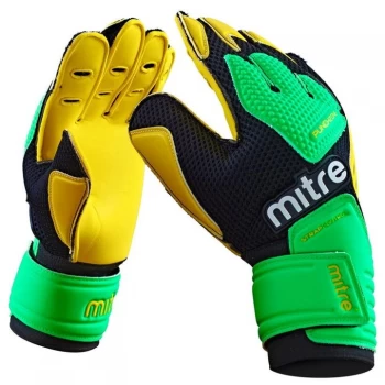 Image of Mitre Delta Goalkeeper Gloves - Ylw/Grn/Blk