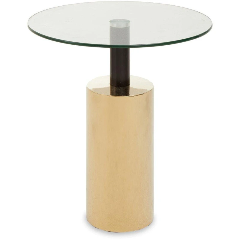 Image of Fifty Five South Oria Clear Glass Gold Base Side Table Gold unisex One Size