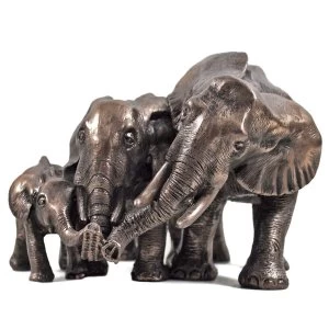 Image of Family Of Elephants Cold Cast Bronze Sculpture 14cm