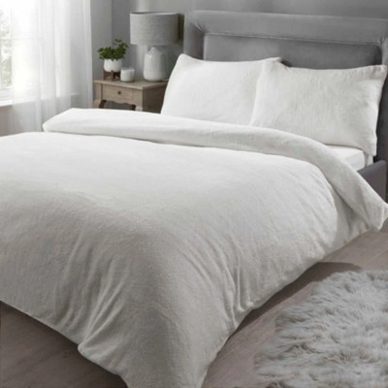 Image of Rapport Home Teddy Fleece Polyester Duvet Set With Pillowcase