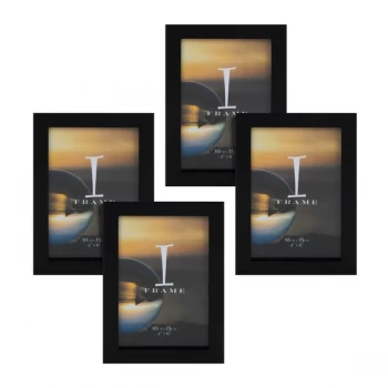 Image of 4" x 6" - iFrame Set of 4 Photo Frames Black