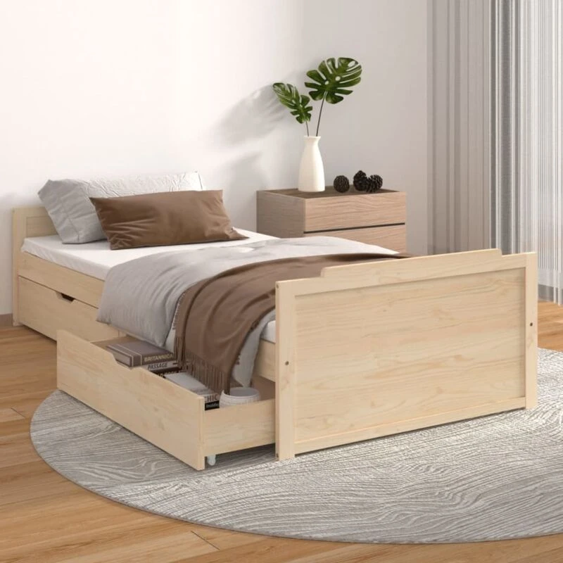 Image of VIDAXL Bed Frame without Mattress Solid Wood Pine 90x200cm Vidaxl 8720286579176