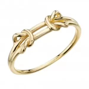 Image of 9ct Double Parallel Knots Yellow Gold Hinged Ring