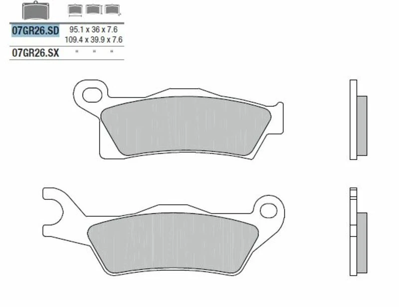 Image of Brembo S.p.A. Off-Road Sintered Metal Brake pads - 07GR26SD