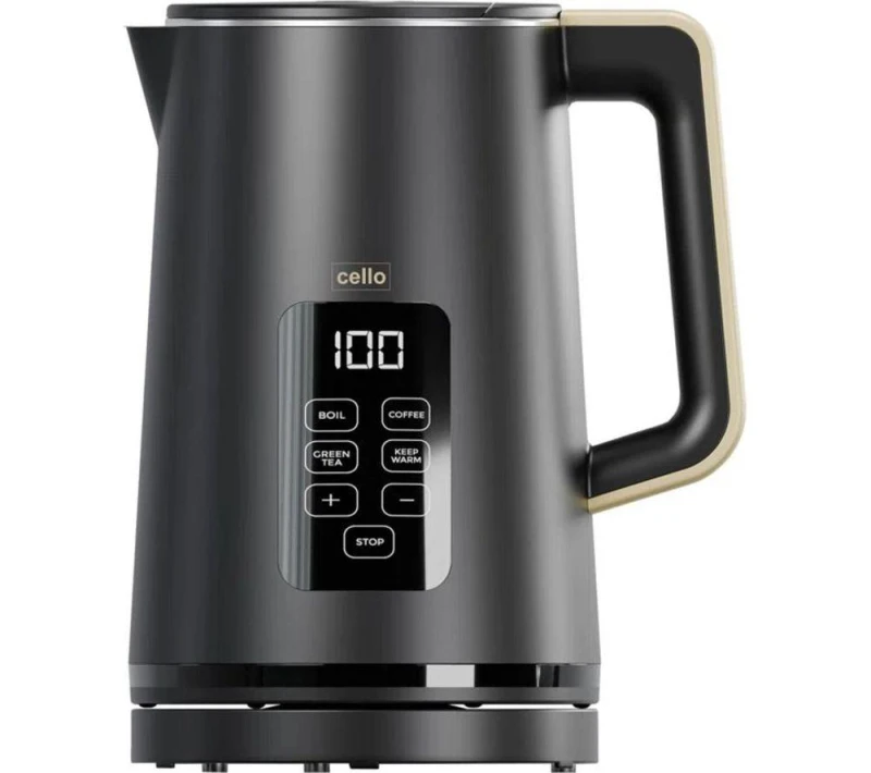 Image of Cello Cello Electric Digital Kettle with Temperature Control, 3000W Rapid Boil, LED Display, 1.7 Litre,, Black CS1850