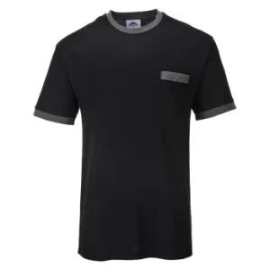 Image of Portwest Mens Texo Contrast Pocket T Shirt Black S