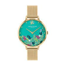 Image of Sara Miller Green And Gold Fashion Watch - Sa4082