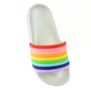 Image of Childrens Girls Rainbow Sliders (2 UK) (White)