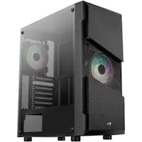 Image of Aerocool Menace Saturn RGB Midi Tower, Tempered Glass - Black