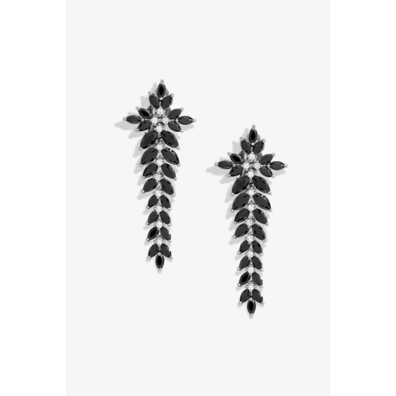 Image of Jon Richard Jet Plated Statement Clip Earrings Black female