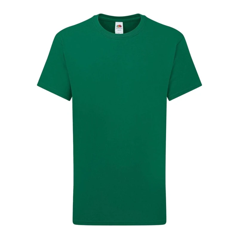 Image of Fruit Of The Loom Iconic 195 boys's Children's T shirt in Green