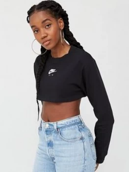 Image of Nike Nsw Air Long Sleeve Crop Top - Black