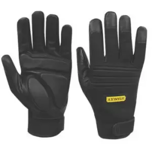 Image of Stanley Vibration Absorbing Leather Performance Glove (One Size) (Black)
