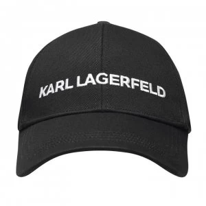 Image of Karl Lagerfeld Logo Cap - Black A999