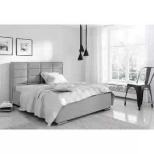 Image of Bulia Upholstered Beds - Plush Velvet, Small Double Size Frame, Silver - Silver