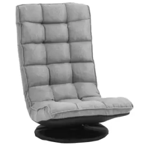Image of Homcom Folding Sofa Chair With Adjustable Backrest 360 Swivel Base Light Grey