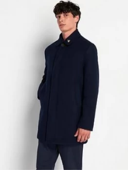 Image of Lyle & Scott Wool Mac Coat - Dark Navy, Size S, Men